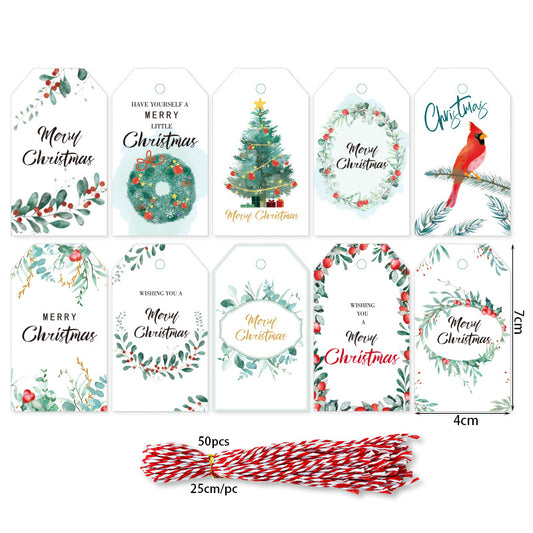 Christmas Gift Wrap Tags with String