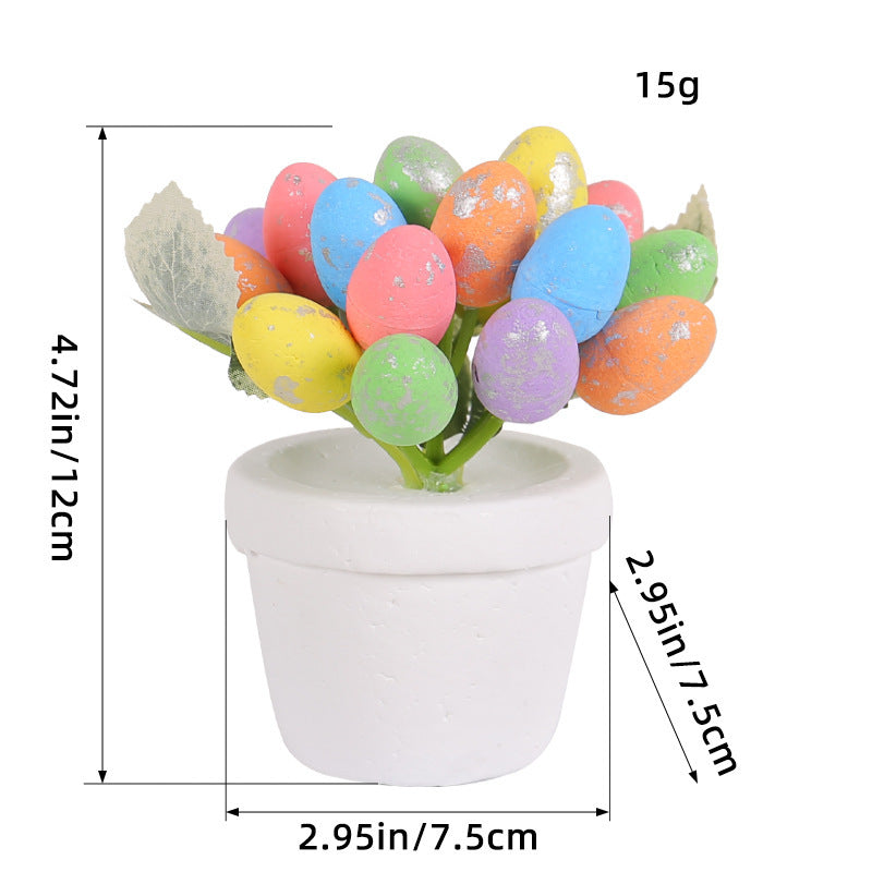 4 PCS Easter Egg Potted Plant Decoration