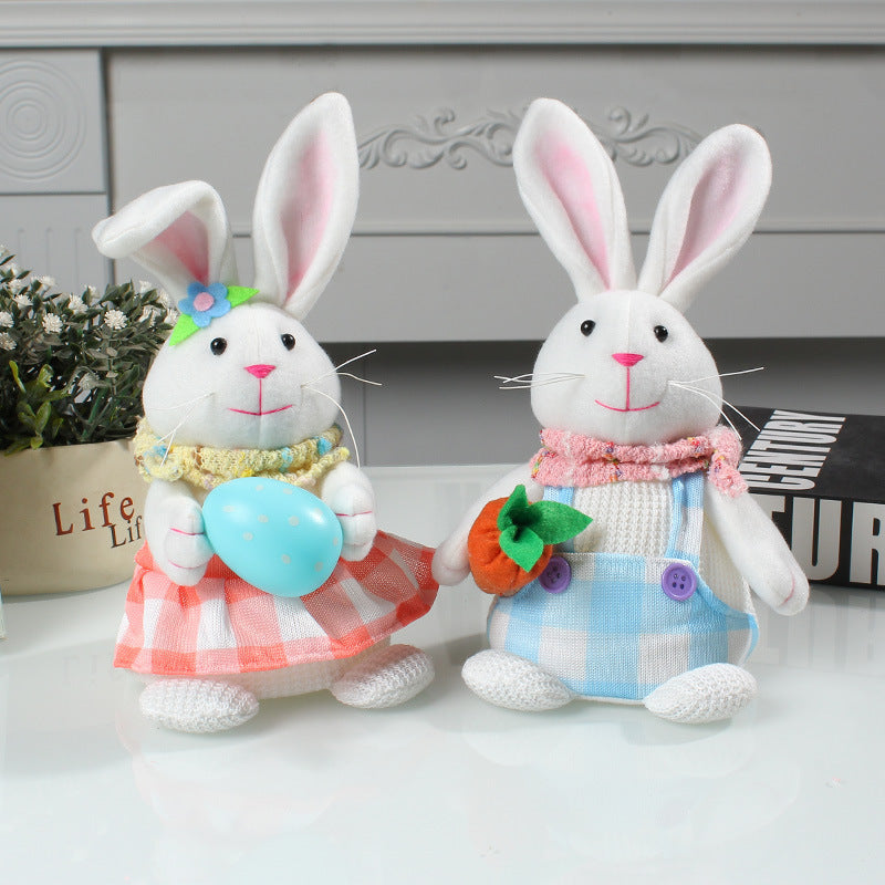 2 PCS Easter Decorations Lighted Plush Bunny