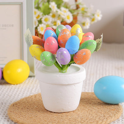 4 PCS Easter Egg Potted Plant Decoration