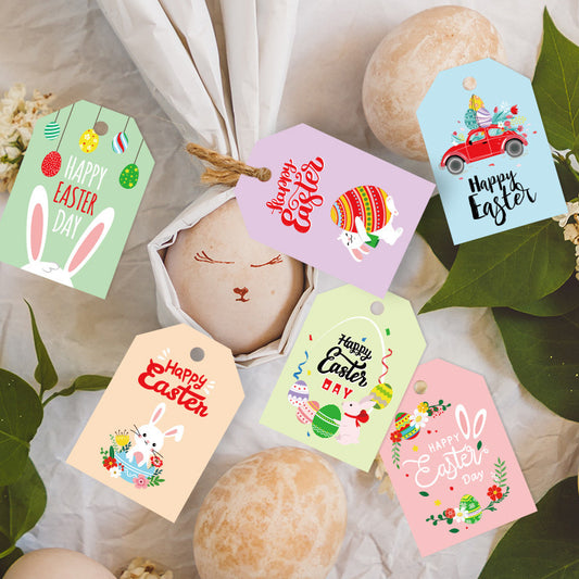 Easter Gift Wrap Tags with String