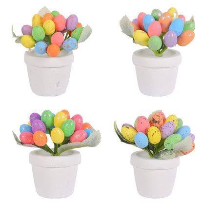 4 PCS Easter Egg Potted Plant Decoration