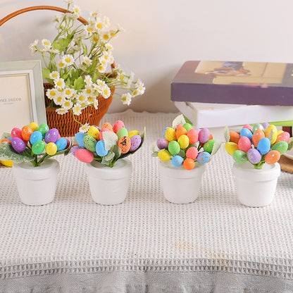 4 PCS Easter Egg Potted Plant Decoration