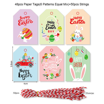 Easter Gift Wrap Tags with String