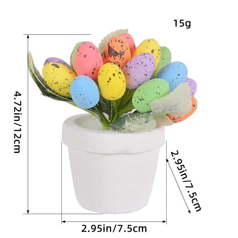 4 PCS Easter Egg Potted Plant Decoration