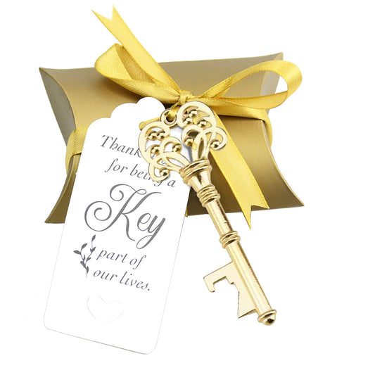 Gold Vintage Key Bottle Openers, Wedding Favor Souvenir Gift for Guests