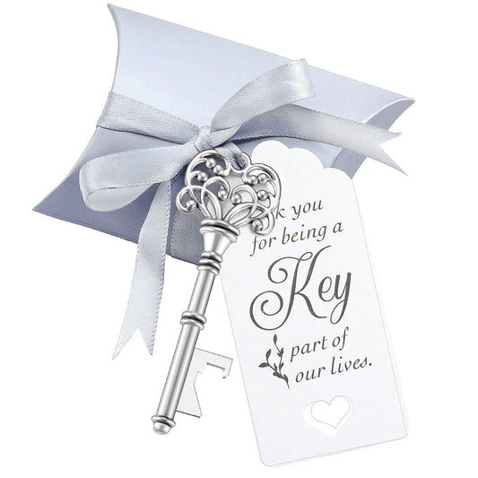 Silvery Vintage Key Bottle Openers, Wedding Favor Souvenir Gift for Guests